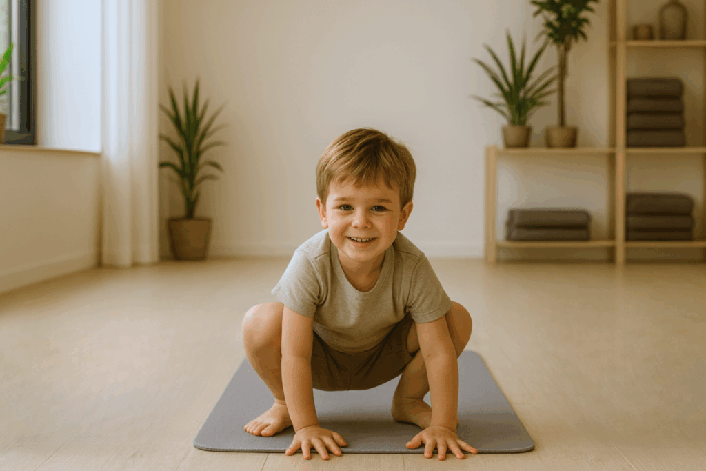 Kinderyoga Übungen - Frosch - Spielerisch Yoga erlernen - Roots Yoga Hamburg