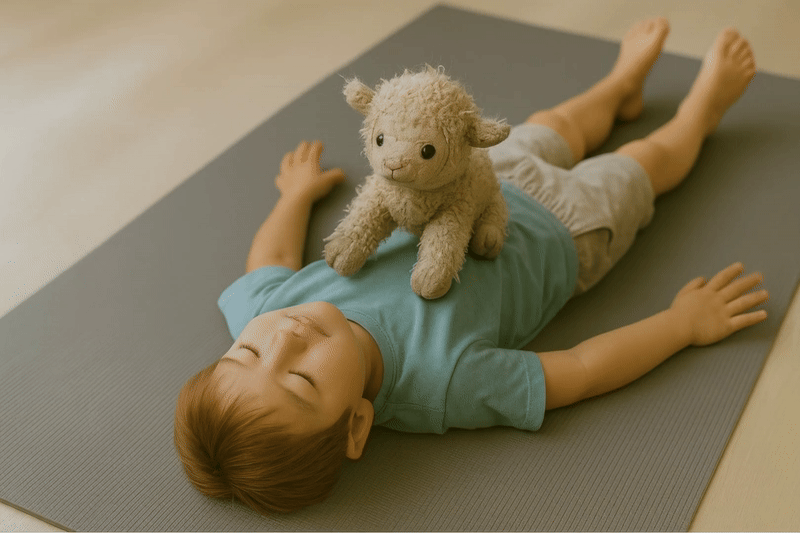 Kinderyoga Übungen - Kuscheltier Atmung - Spielerisch Yoga erlernen - Roots Yoga Hamburg